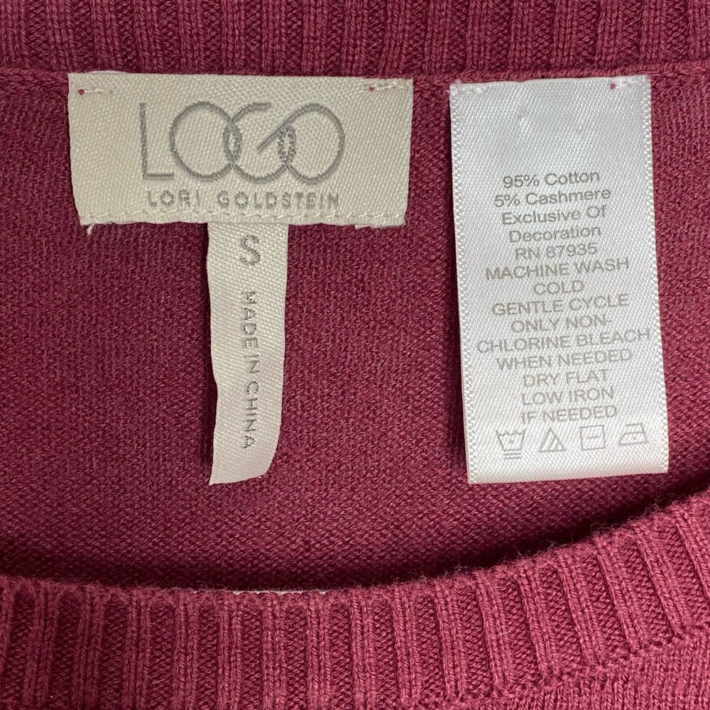 LOGO Lori Goldstein Maroon Hi Low Dress with Pockets Small - Picture 2 of 5